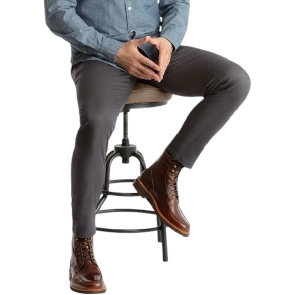 BIRDDOGS Men's Slim Fit Stretch Khaki Pants w liner in Dark Charcoal Grey 34x30 - Picture 2 of 10